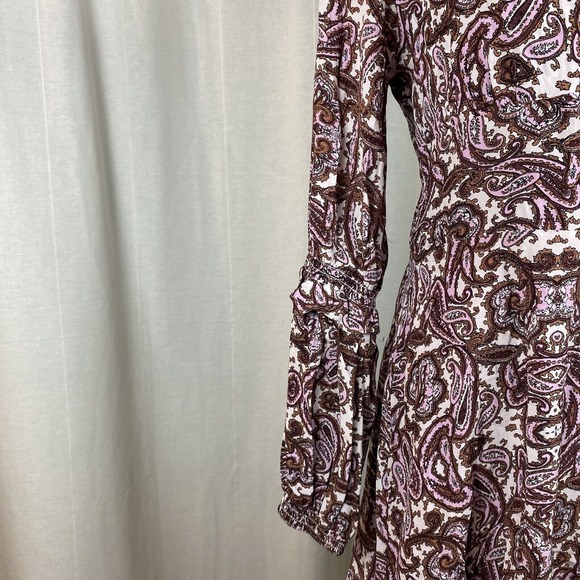 For Love & Lemons‎ Women's Large Mini Dress Georgi Babydoll Paisley Ruffle - Picture 6 of 9